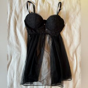 Victoria's Secret Black Lace Chemise
